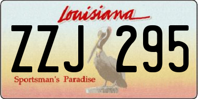 LA license plate ZZJ295