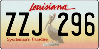 LA license plate ZZJ296