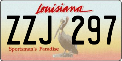 LA license plate ZZJ297