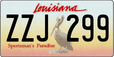 LA license plate ZZJ299