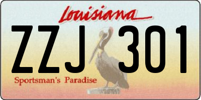 LA license plate ZZJ301