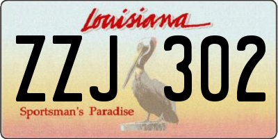 LA license plate ZZJ302