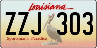 LA license plate ZZJ303