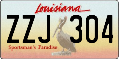 LA license plate ZZJ304