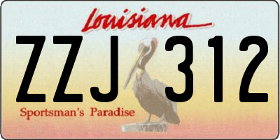 LA license plate ZZJ312