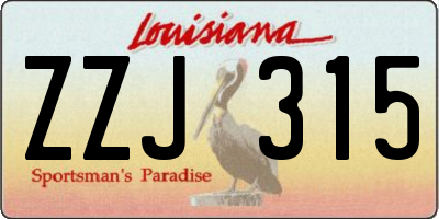 LA license plate ZZJ315