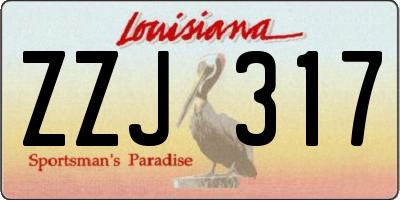 LA license plate ZZJ317