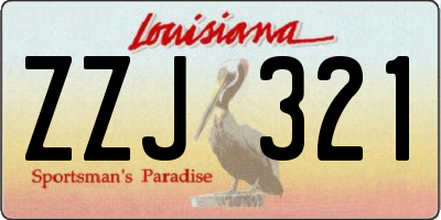 LA license plate ZZJ321