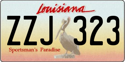 LA license plate ZZJ323