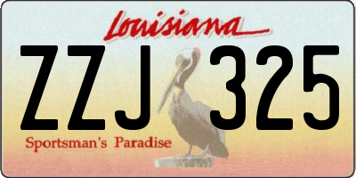 LA license plate ZZJ325