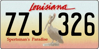 LA license plate ZZJ326