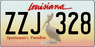 LA license plate ZZJ328
