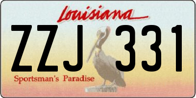 LA license plate ZZJ331