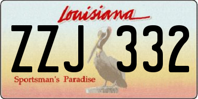 LA license plate ZZJ332