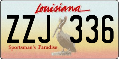 LA license plate ZZJ336