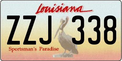 LA license plate ZZJ338