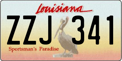 LA license plate ZZJ341