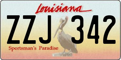 LA license plate ZZJ342