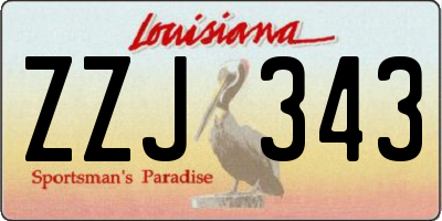 LA license plate ZZJ343