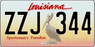 LA license plate ZZJ344