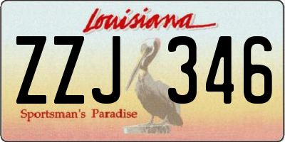 LA license plate ZZJ346