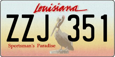 LA license plate ZZJ351