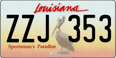 LA license plate ZZJ353