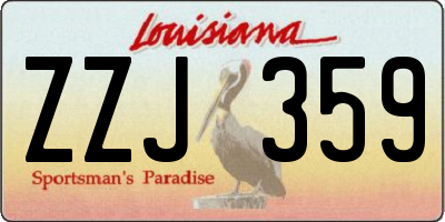 LA license plate ZZJ359