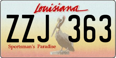 LA license plate ZZJ363