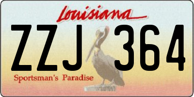 LA license plate ZZJ364