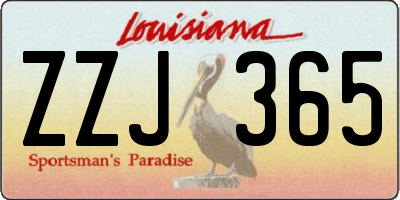 LA license plate ZZJ365