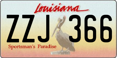 LA license plate ZZJ366