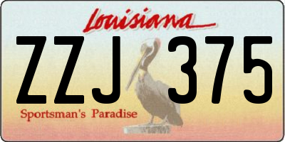 LA license plate ZZJ375