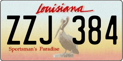 LA license plate ZZJ384