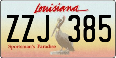 LA license plate ZZJ385