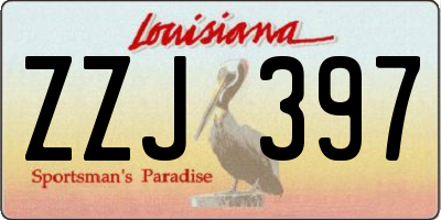 LA license plate ZZJ397