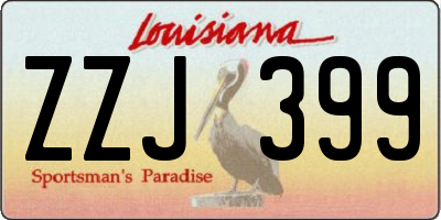 LA license plate ZZJ399