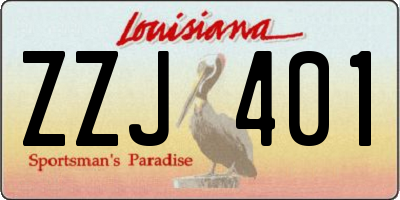 LA license plate ZZJ401