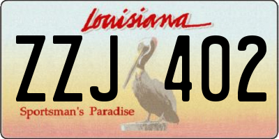 LA license plate ZZJ402