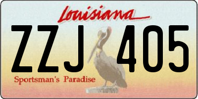 LA license plate ZZJ405