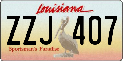 LA license plate ZZJ407