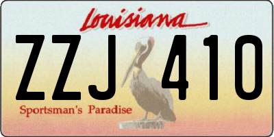 LA license plate ZZJ410