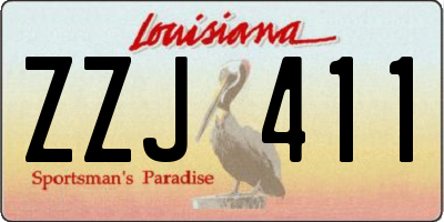 LA license plate ZZJ411