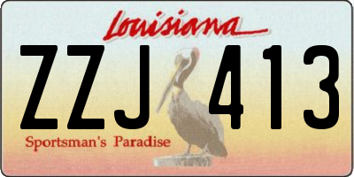 LA license plate ZZJ413