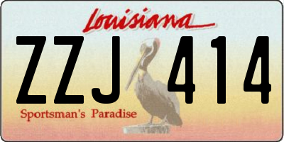 LA license plate ZZJ414