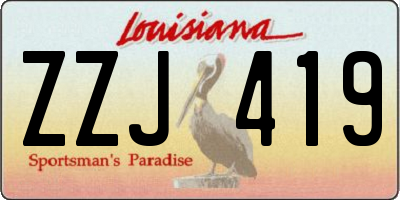 LA license plate ZZJ419