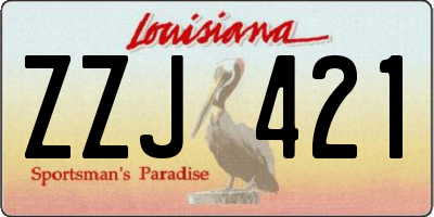 LA license plate ZZJ421