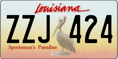 LA license plate ZZJ424