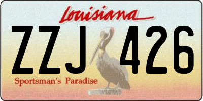 LA license plate ZZJ426