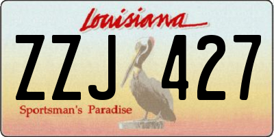 LA license plate ZZJ427
